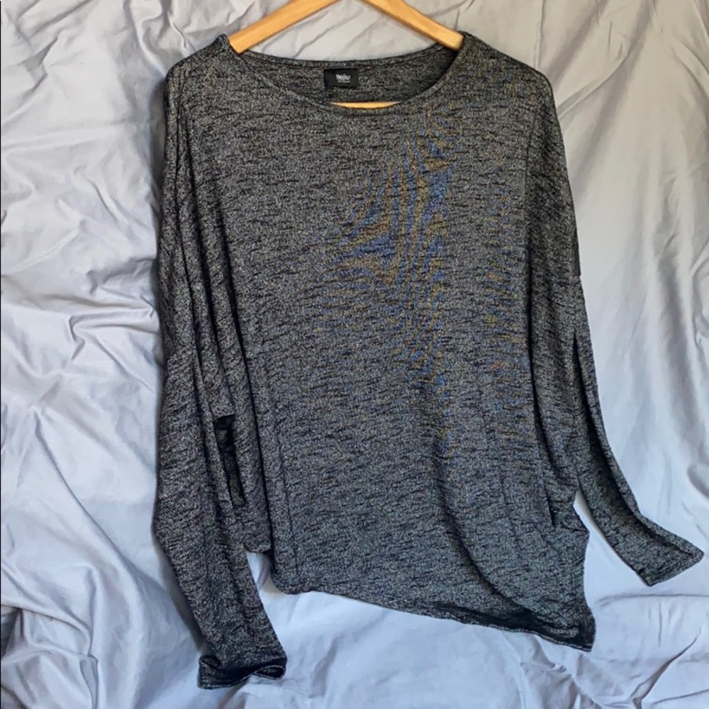 Black asymmetrical hem sweater